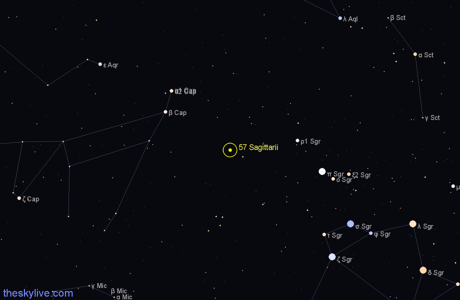 Finder chart 57 Sagittarii star
