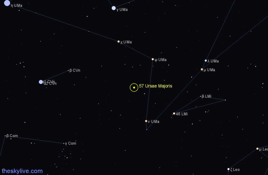 Finder chart 57 Ursae Majoris star
