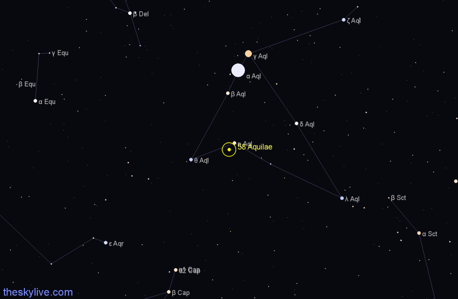 Finder chart 58 Aquilae star