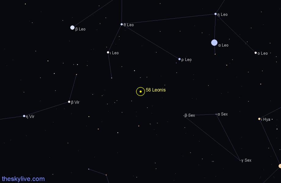 Finder chart 58 Leonis star