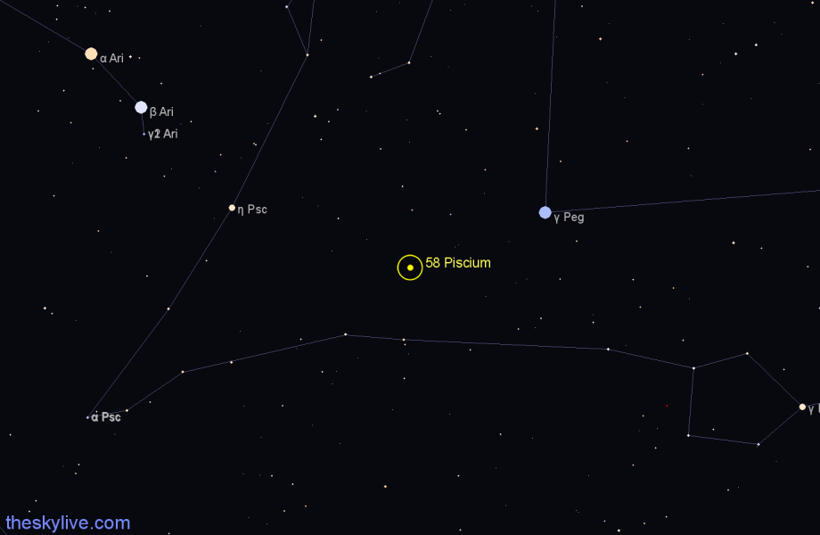 Finder chart 58 Piscium star