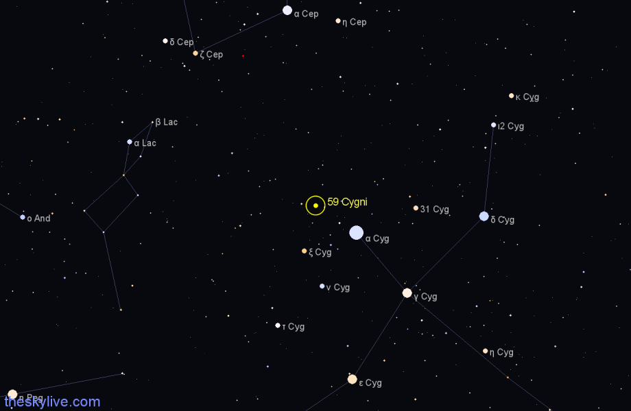 Finder chart 59 Cygni star