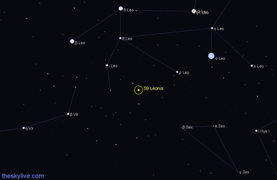 Finder chart 59 Leonis star