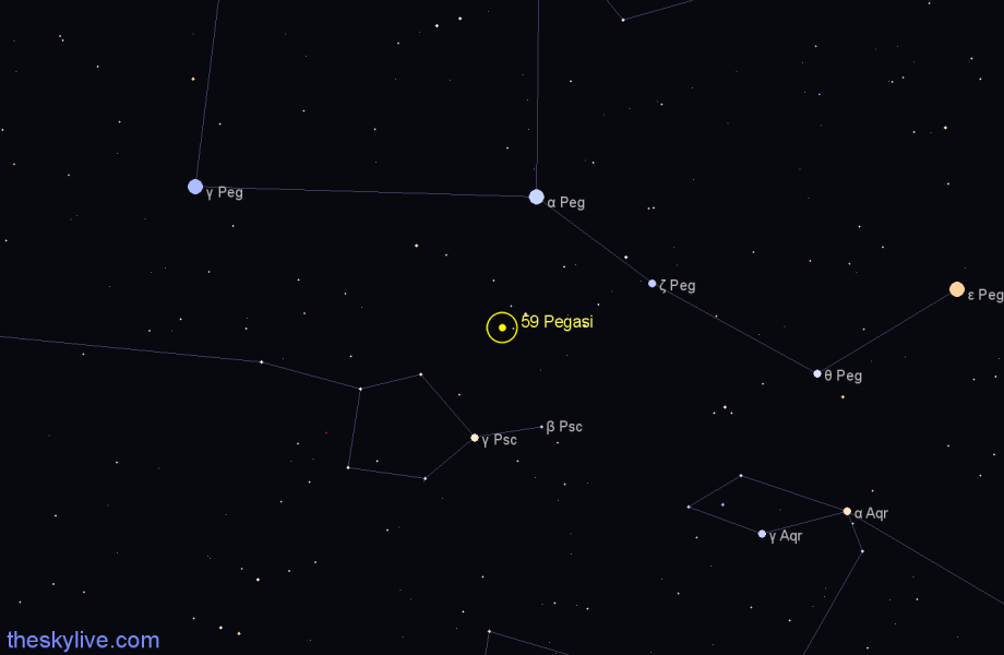 Finder chart 59 Pegasi star