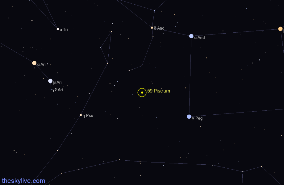 Finder chart 59 Piscium star