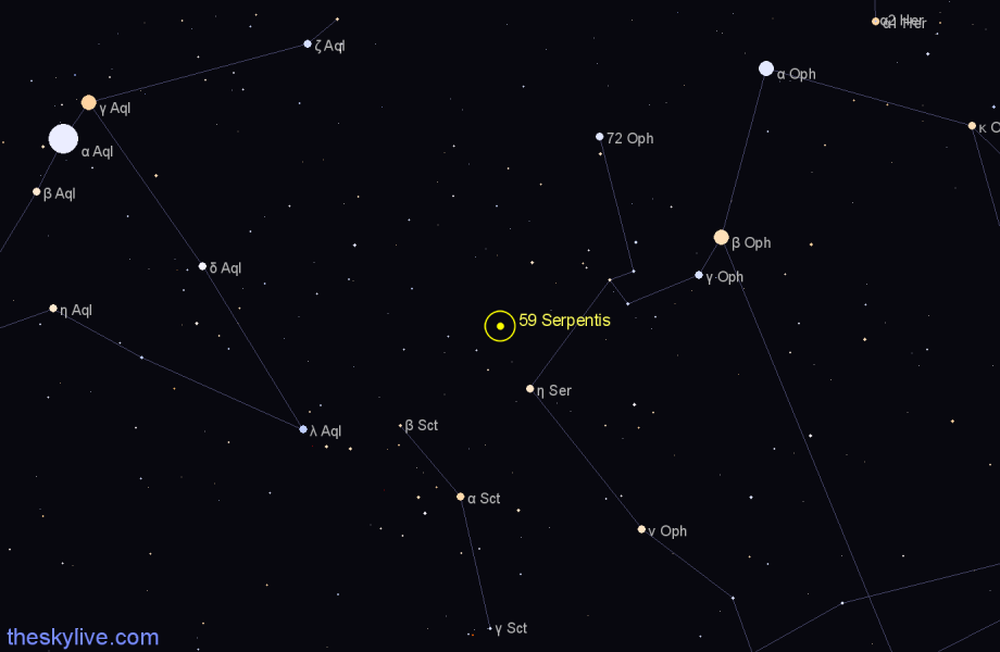 Finder chart 59 Serpentis star