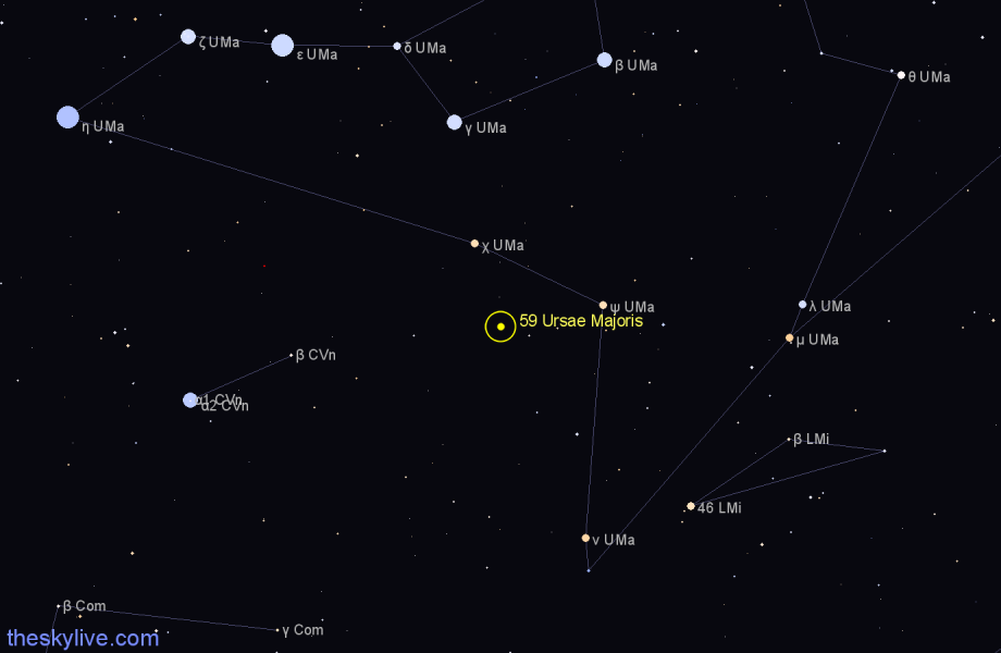 Finder chart 59 Ursae Majoris star