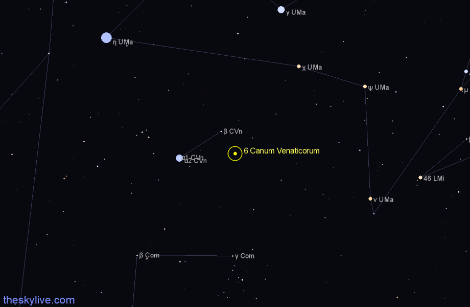 Finder chart 6 Canum Venaticorum star