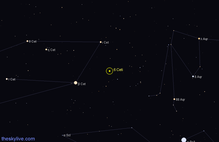Finder chart 6 Ceti star