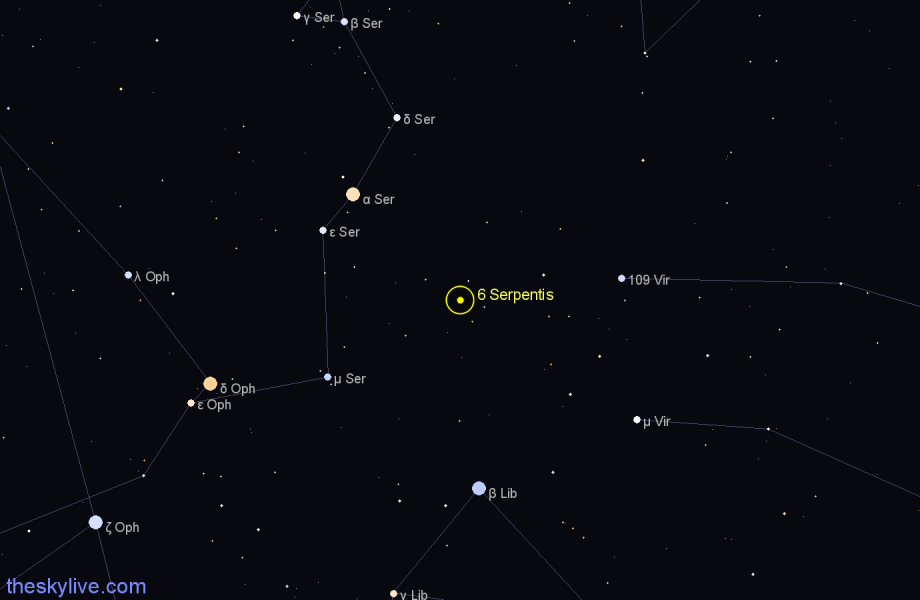 Finder chart 6 Serpentis star