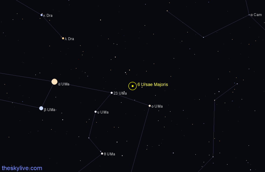 Finder chart 6 Ursae Majoris star