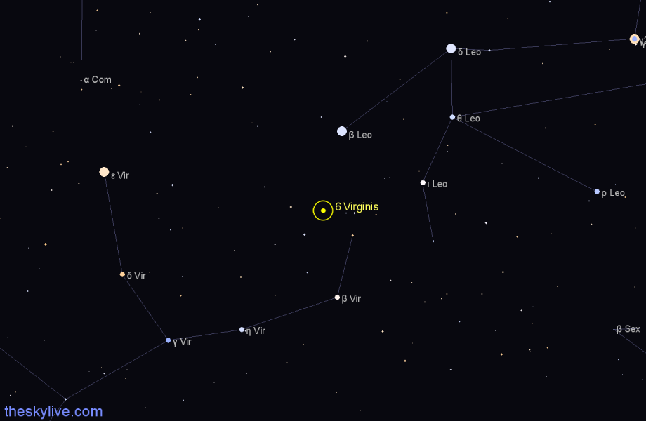 Finder chart 6 Virginis star