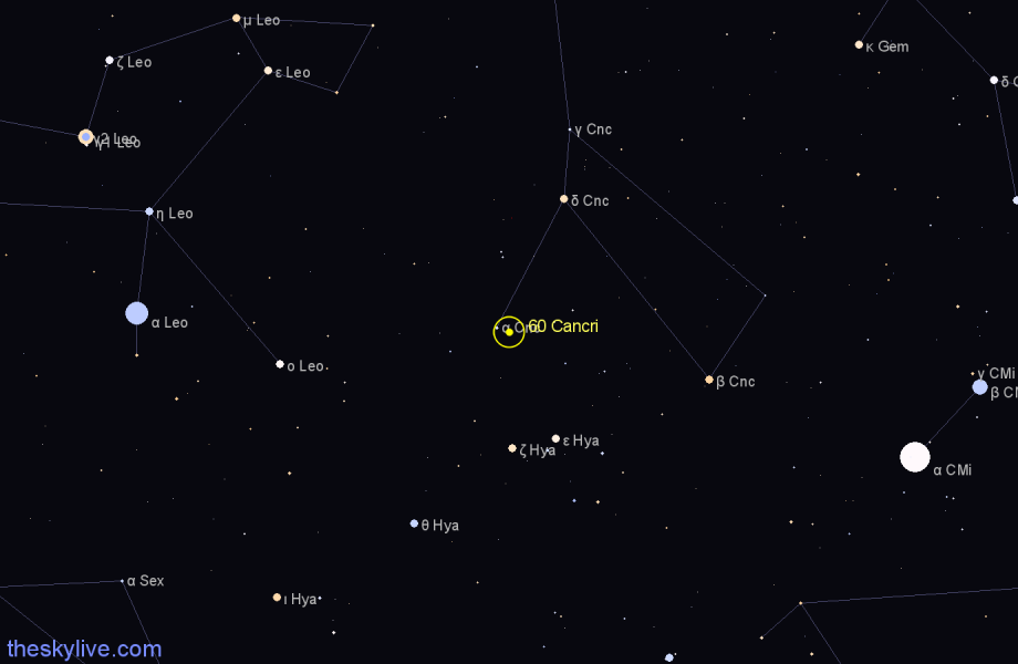 Finder chart 60 Cancri star