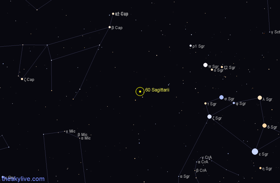 Finder chart 60 Sagittarii star