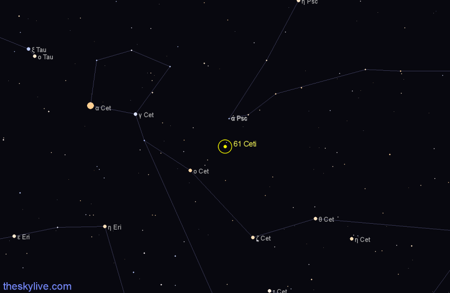 Finder chart 61 Ceti star