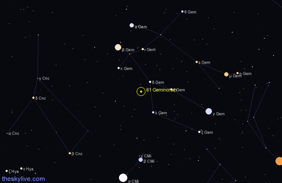Finder chart 61 Geminorum star