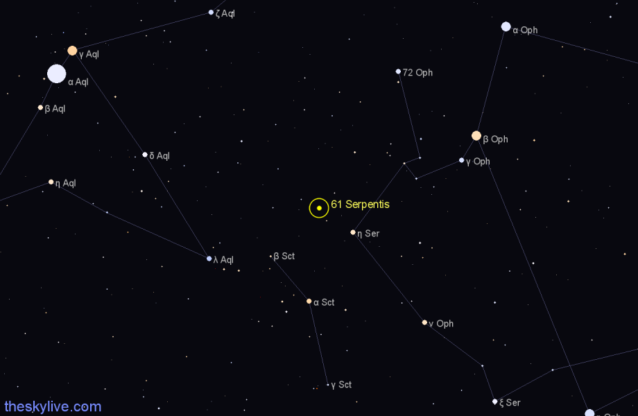 Finder chart 61 Serpentis star