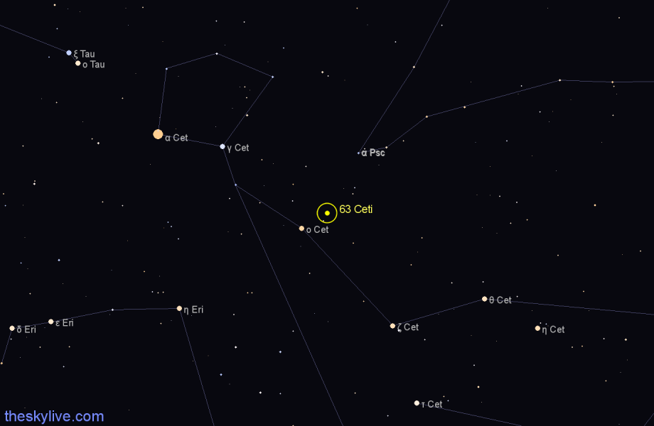 Finder chart 63 Ceti star