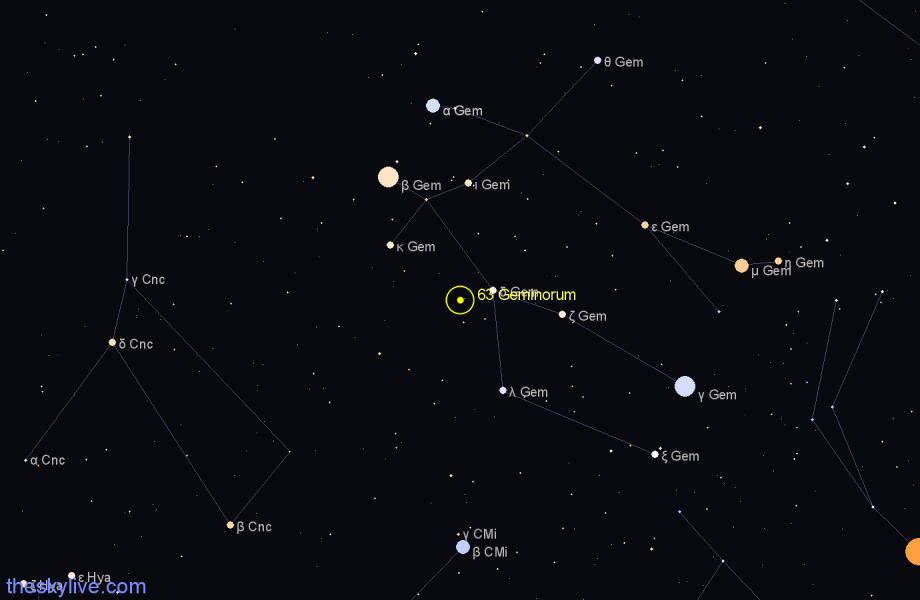 Finder chart 63 Geminorum star