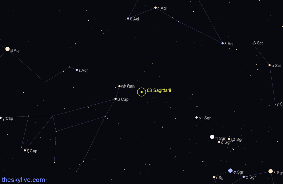 Finder chart 63 Sagittarii star