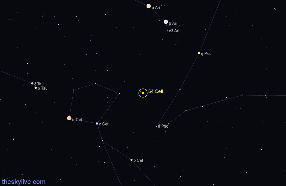 Finder chart 64 Ceti star