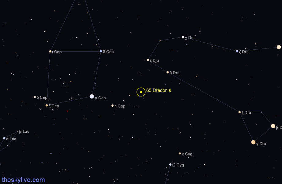 Finder chart 65 Draconis star