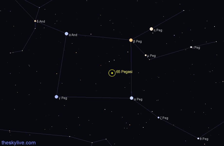 Finder chart 65 Pegasi star