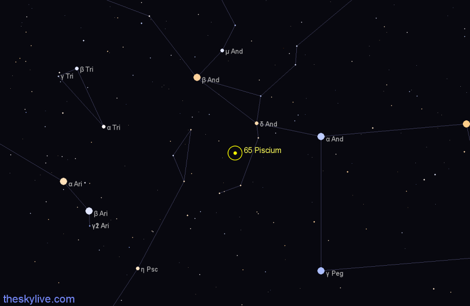 Finder chart 65 Piscium star