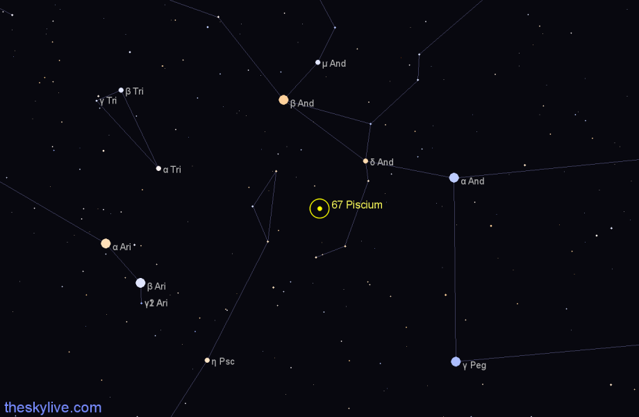 Finder chart 67 Piscium star
