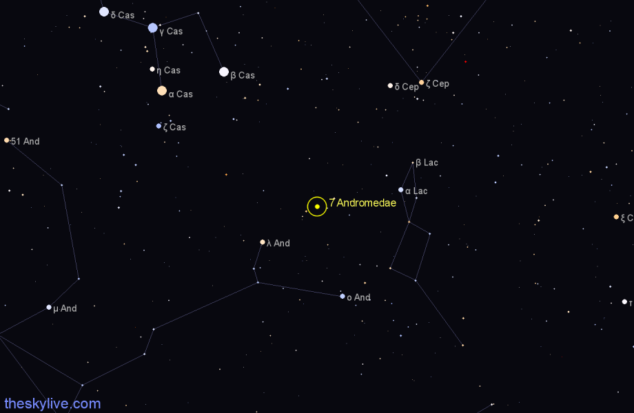 Finder chart 7 Andromedae star