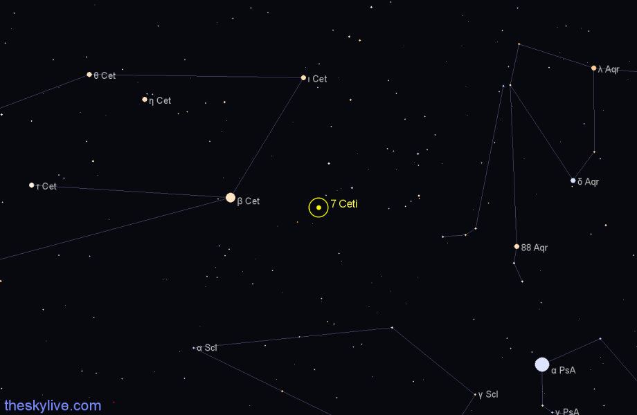 Finder chart 7 Ceti star