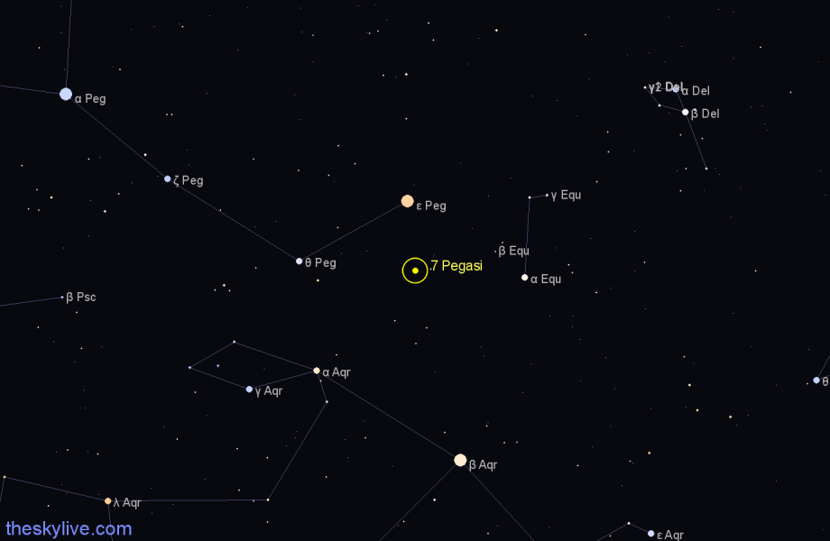 Finder chart 7 Pegasi star