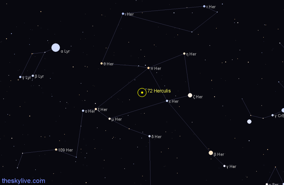 Finder chart 72 Herculis star