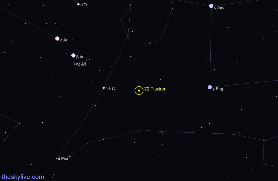 Finder chart 72 Piscium star
