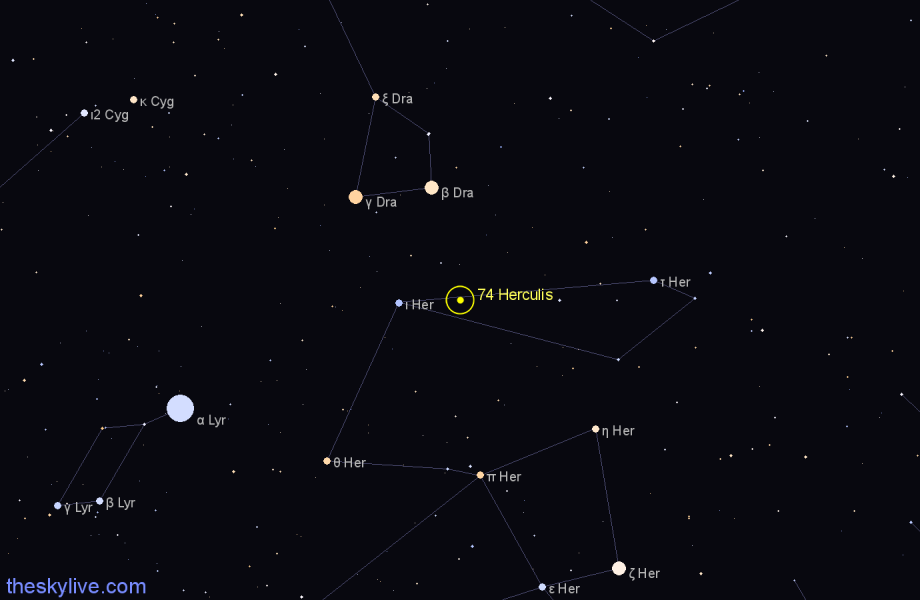 Finder chart 74 Herculis star