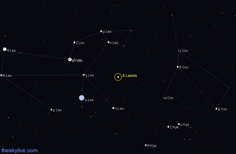 Finder chart 8 Leonis star