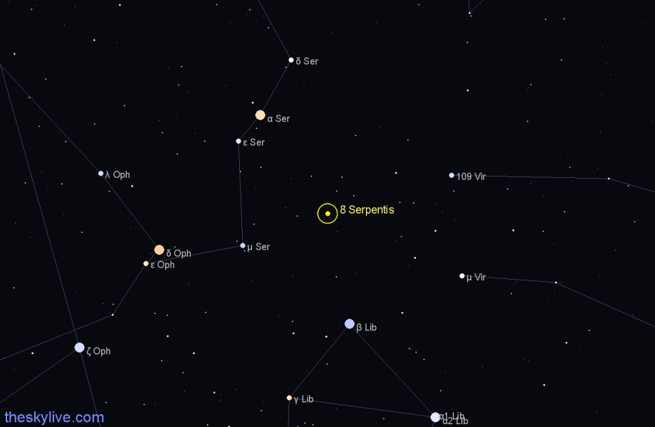 Finder chart 8 Serpentis star
