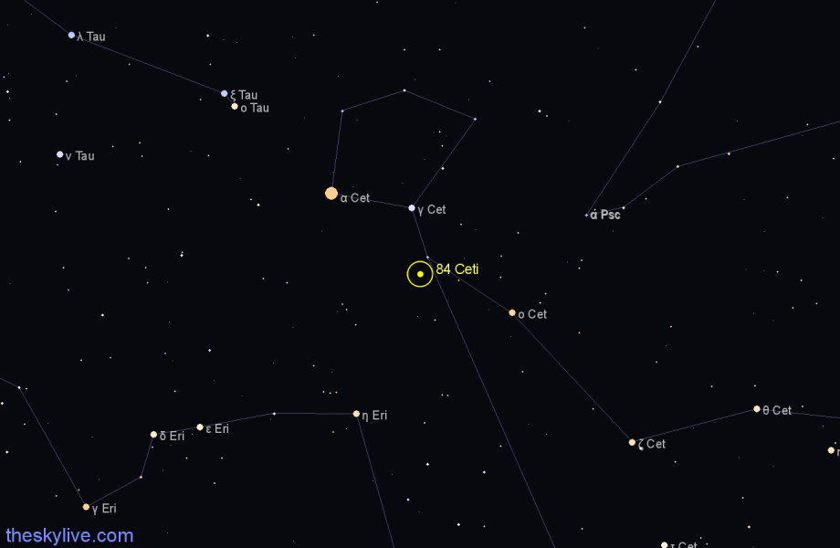 Finder chart 84 Ceti star
