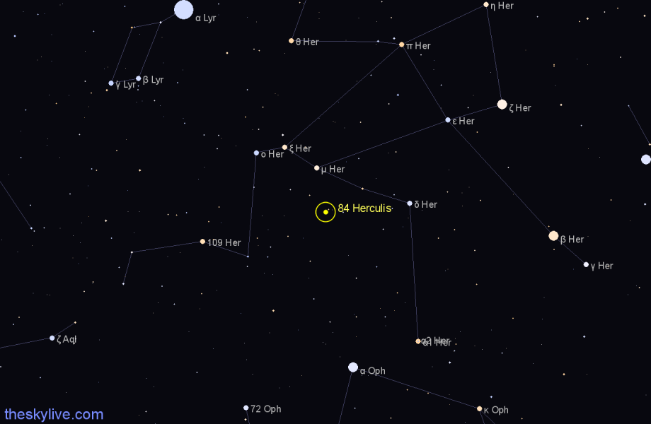 Finder chart 84 Herculis star