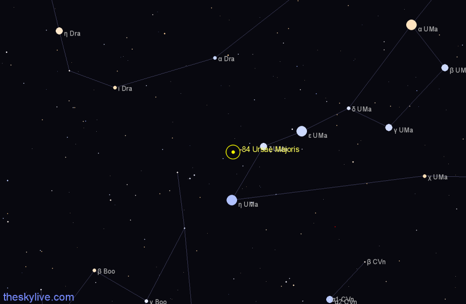 Finder chart 84 Ursae Majoris star