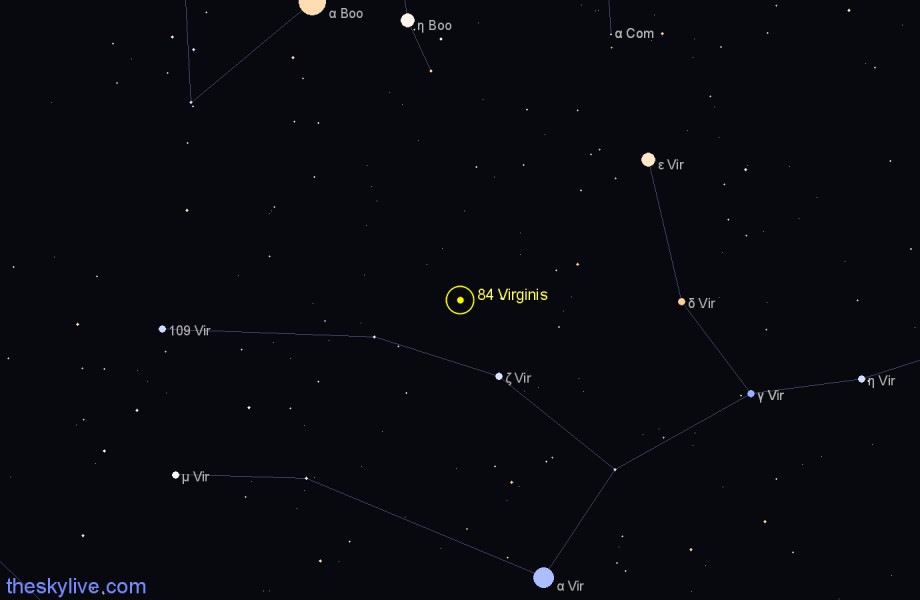 Finder chart 84 Virginis star