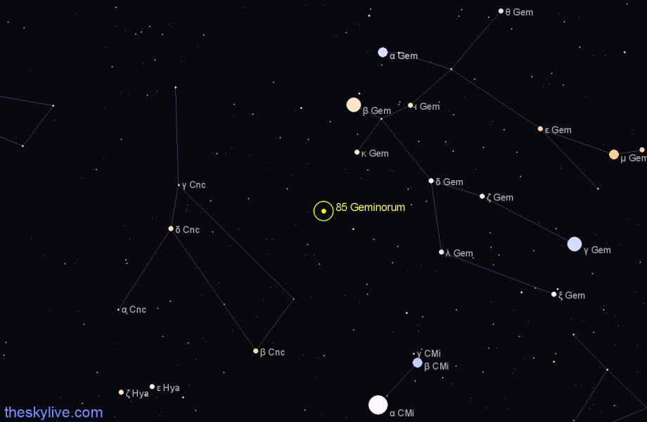 Finder chart 85 Geminorum star