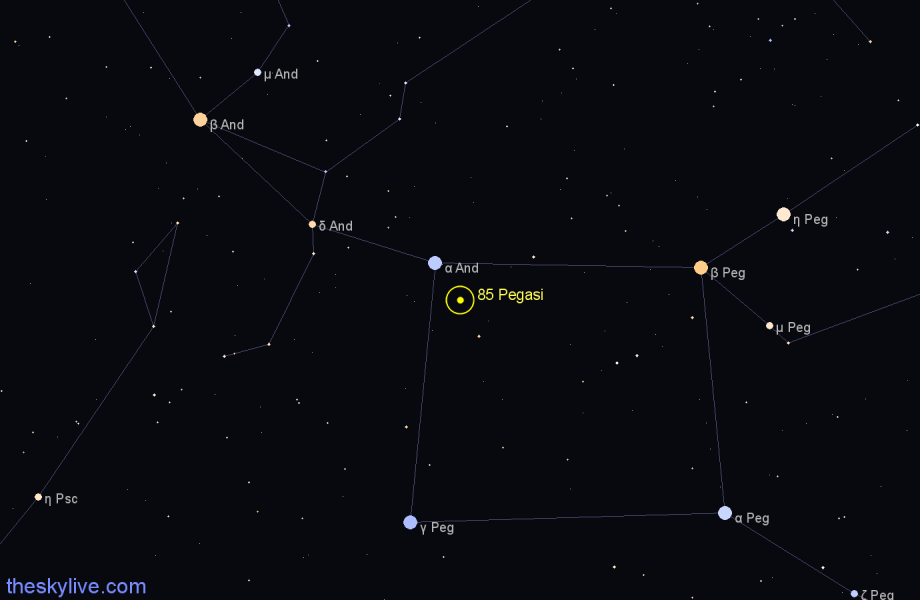Finder chart 85 Pegasi star