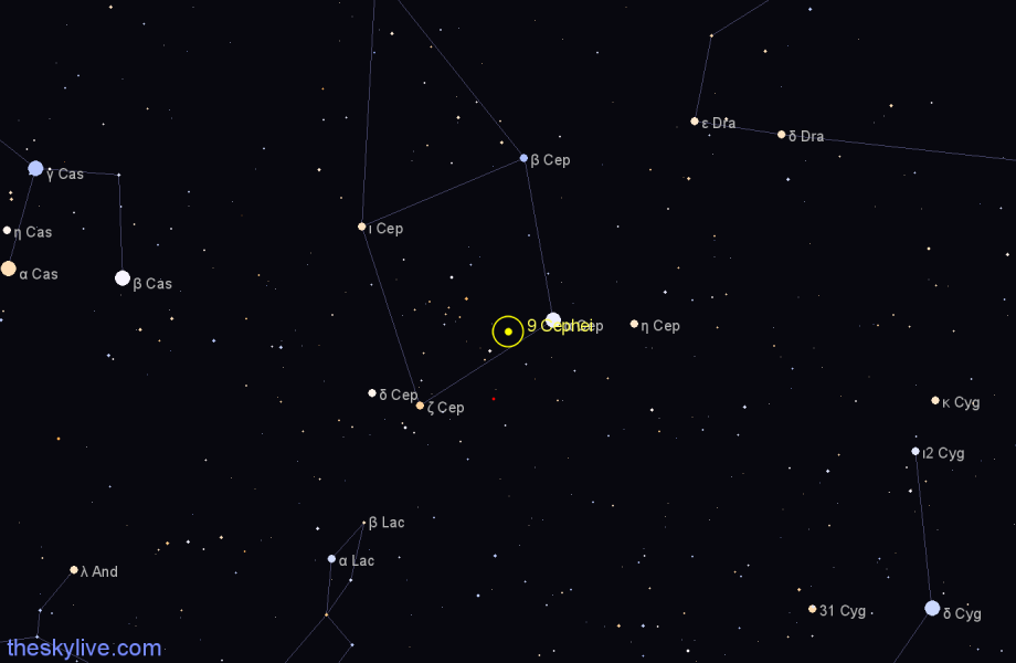 Finder chart 9 Cephei star