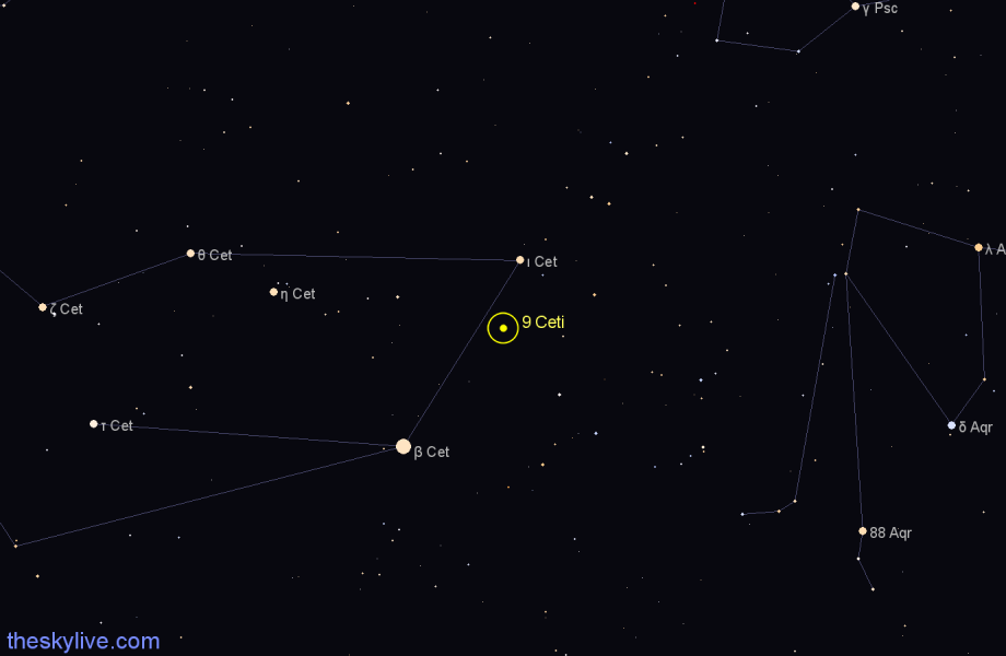 Finder chart 9 Ceti star