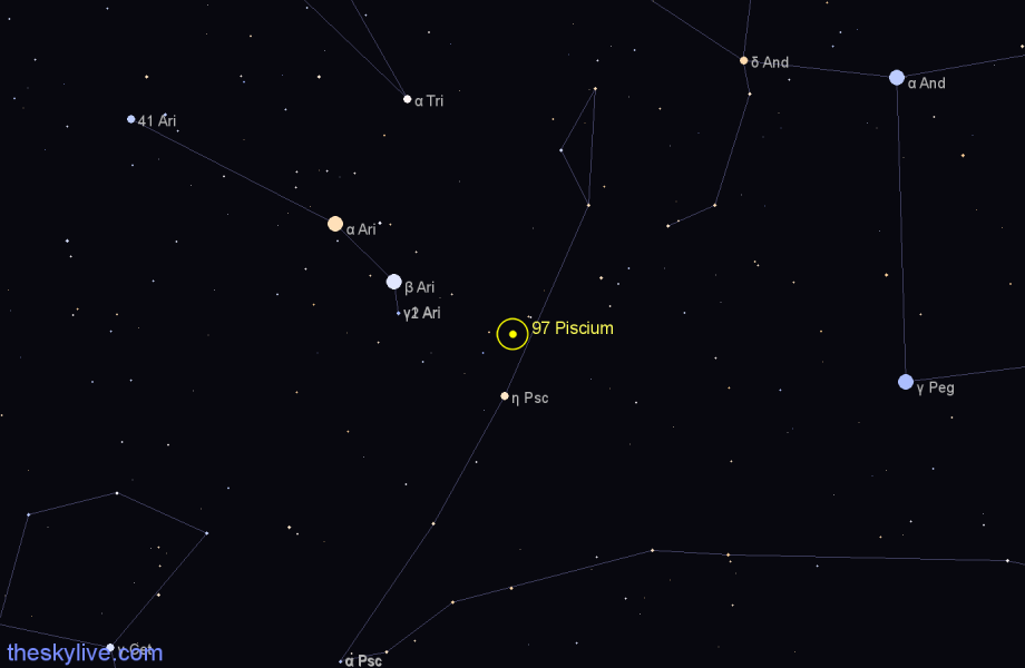 Finder chart 97 Piscium star