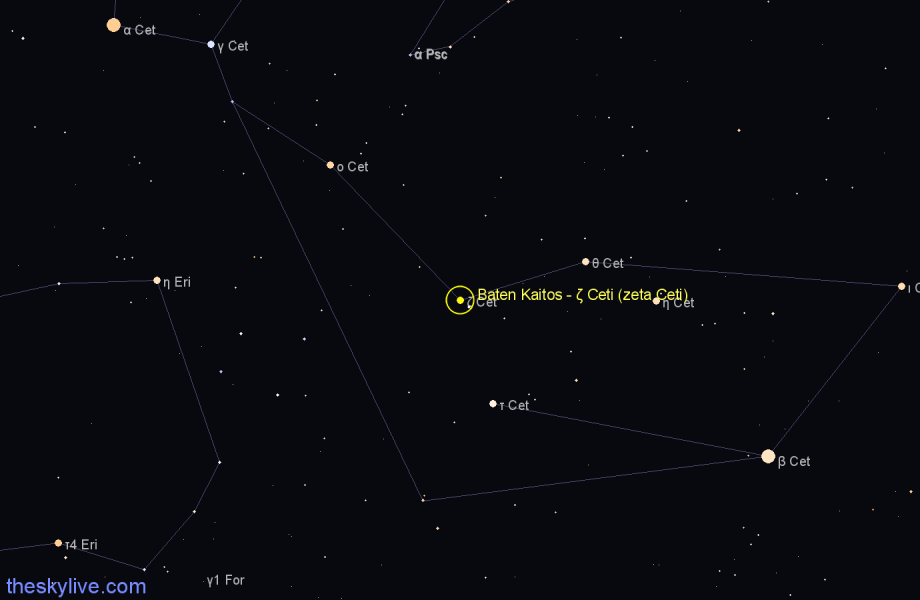 Finder chart Baten Kaitos - ζ Ceti (zeta Ceti) star