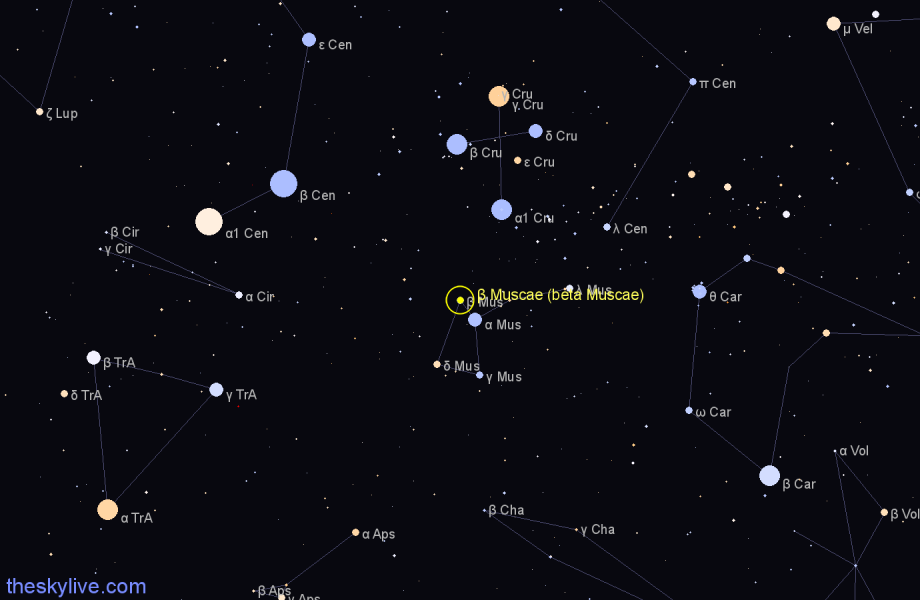 Finder chart β Muscae (beta Muscae) star