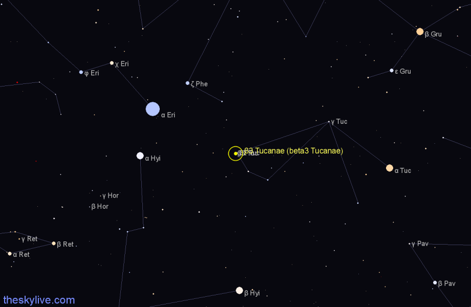Finder chart β3 Tucanae (beta3 Tucanae) star