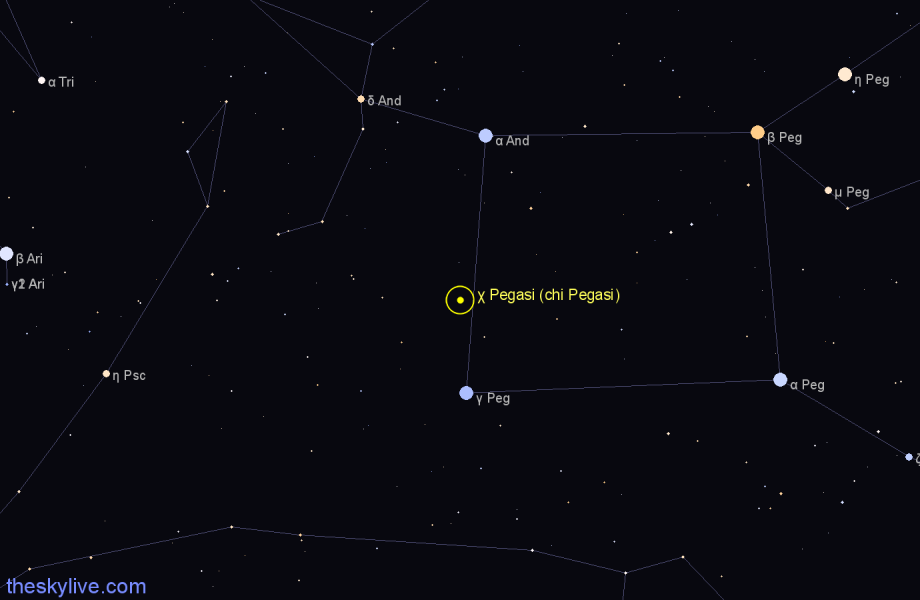 Finder chart χ Pegasi (chi Pegasi) star